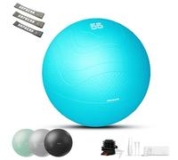 HAPBEAR Exercise Ball 48-55cm - Anti-Burst Slip-Resistant Yoga/Pilates Ball for Core Training & Posture Improvement, Home Gym/Rehab/Pregnancy Ball, Quick Pump & 3 Resistance Bands Included