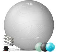 HAPBEAR Exercise Ball 55-75cm - Anti-Burst Slip-Resistant Yoga/Pilates Ball for Core Training & Posture Improvement, Home Gym/Rehab/Pregnancy Ball, Quick Pump & 3 Resistance Bands Included