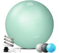 HAPBEAR Exercise Ball 55-75cm - Anti-Burst Slip-Resistant Yoga/Pilates Ball for Core Training & Posture Improvement, Home Gym/Rehab/Pregnancy Ball, Quick Pump & 3 Resistance Bands Included