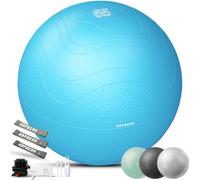 HAPBEAR Exercise Ball 58-65cm - Anti-Burst Slip-Resistant Yoga/Pilates Ball for Core Training & Posture Improvement, Home Gym/Rehab/Pregnancy Ball, Quick Pump & 3 Resistance Bands Included