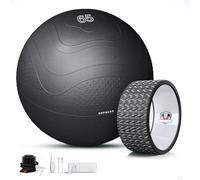 HAPBEAR Exercise Ball 65cm and Yoga Wheel Set, Yoga Ball for Core Training