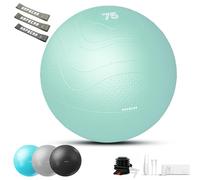 HAPBEAR Exercise Ball 68-75cm - Anti-Burst Slip-Resistant Yoga/Pilates Ball for Core Training & Posture Improvement, Home Gym/Rehab/Pregnancy Ball, Quick Pump & 3 Resistance Bands Included