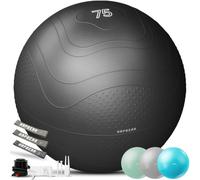HAPBEAR Exercise Ball 68-75cm - Anti-Burst Slip-Resistant Yoga/Pilates Ball for Core Training & Posture Improvement, Home Gym/Rehab/Pregnancy Ball, Quick Pump & 3 Resistance Bands Included