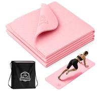 HAPBEAR Foldable Yoga Mat - 183×61cm×6mm, Non-Slip TPE Exercise Mat for Home Workout, Yoga, Pilates,Stretching, & Travel, Durable & Eco-Friendly, Includes Carry Bag