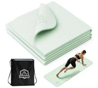 HAPBEAR Foldable Yoga Mat - 183×61cm×6mm, Non-Slip TPE Exercise Mat for Home Workout, Yoga, Pilates,Stretching, & Travel, Durable & Eco-Friendly, Includes Carry Bag