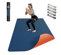 HAPBEAR Large Yoga Mat - 183x 91cmx 6mm Non-Slip Exercise Mat for Home Workout& Pilates, Enhanced Grip Top Layer& Anti-Slip Bottom, Includes Resistance Bands& Carry Bag, Durable& Eco-Friendly
