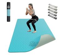 HAPBEAR Large Yoga Mat - 183x 91cmx 6mm Non-Slip Exercise Mat for Home Workout& Pilates, Enhanced Grip Top Layer& Anti-Slip Bottom, Includes Resistance Bands& Carry Bag, Durable& Eco-Friendly