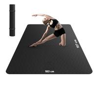 HAPBEAR Large Yoga Mat for Women- 183×108cm×6mm×6mm,TPE Non-Slip, Durable, Extra Large Thick Wide Exercise Mat for Pilates, Gym, Workout, Home,Fitness, (Barefoot Exercise)