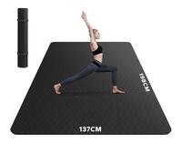 HAPBEAR Large Yoga Mat for Women- 183×116cm×6mm/183×122cm×8mm,TPE Non-Slip, Durable, Extra Large Thick Wide Exercise Mat for Pilates, Gym, Workout, Home,Fitness, (Barefoot Exercise)