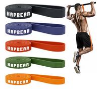 HAPBEAR Pull Up Assistance Bands Set of 5 - Resistance Bands for Working Out, Stretching, Physical Therapy, Muscle Training