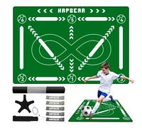 HAPBEAR Soccer Training Mat & Kick Trainer - Thickened 0.2" Non-Slip Mat for Footwork & Agility, Includes Adjustable Belt, 5 Resistance Bands & Portable Bag, Indoor/Outdoor, for Kids & Adults