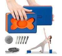 HAPBEAR Yoga Blocks 2 Pack - 23×15×7.5cm, High-Density EVA Foam with Non-Slip Textured Surface, Supportive for Deep Stretching & Lightweight - Ideal for Yoga, Pilates, Stretching Exercises