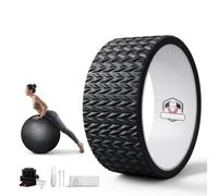 HAPBEAR Yoga Wheel and 65cm Exercise Ball Set, Magnetic Back Roller for Back Pain Relief & Spinal Decompression, Posture Corrector for Home Gym, Therapy & Yoga, Pump Included