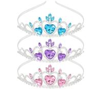 Hapdoo 3PCS Tiaras Crowns Headbands for Girls, Small Crystal Princess Tiara Rapunzel Crowns Set for Women Birthday Tiara for Prom, Bride, Pageant, Halloween