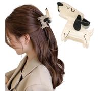 Hapdoo Dog Hair Clips, Cute Funny Dog Hair Clips Gifts for Women, Novelty Acrylic Animal Claw Clip, White