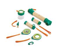 Hape 8 in 1 Nature Fun Kids Bamboo Explorer Kit for Ages 4 Years & Up with Working Flashlight Telescope Compass Periscope and Specimen Jar