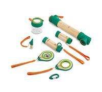 Hape 8 in 1 Nature Fun Kids Bamboo Explorer Kit for Ages 4 Years & Up with Working Flashlight, Telescope, Compass, Periscope, and Specimen Jar