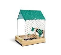 Hape All-in-one Sandbox Cabana Kit | Garden Sand Pit with Waterproof Sunshade, Activity Table, Water Play Station, Roleplay Kitchen and More | Outdoor Sandpit with Garden Toys