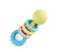 Hape Baby Rattling Rings Teether - Made from Rice, Soft & Easy-to-Grip, Suitable for Newborn Babies 0M+