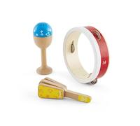 Hape Beginner’s Percussion Set - 3-Piece Musical Instrument Set for Young Musicians