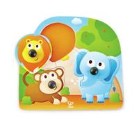 Hape Big Nose Jungle Puzzle - Wooden Animal Puzzle with Chunky Knobs, Color & Shape Matching, 12M+