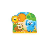 Hape Big Nose Jungle Puzzle - Wooden Animal Puzzle with Chunky Knobs, Color & Shape Matching, 12M+