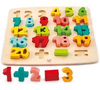 Hape Chunky Number Puzzle, Multi-Colour, 27-Piece Wooden Educational Toy for Ki