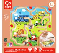 Hape Construction Site and Number Magnetic Maze Toy for Ages 2 and Up