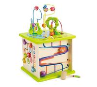 Hape Country Critters Play Cube| Wooden Learning Puzzle Toy for Toddlers, 5-Sided Activity Centre with Animal Friends, Shapes, Mazes, Wooden Balls, Shape Sorter Blocks and More