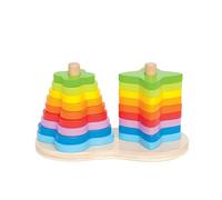Hape Double Rainbow Stacker - Colorful Sorting and Stacking Toy for Creative Play