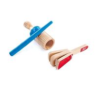 Hape E0605 Wooden Percussion Duo Musical Instruments - Guiro and Clapper