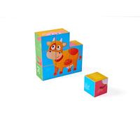 Hape E1618 Multi-Sided Farm Animal Wooden Block Puzzle, 40 x 40 cm