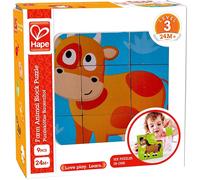 Hape E1618 Multi-Sided Farm Animal Wooden Block Puzzle, 40 x 40 cm Floral II
