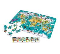 Hape E1626 2-in-1 World Map Puzzle, Wooden Boardgame, Multicolor