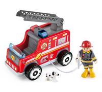 Hape E3024 Wooden Fire Truck with Firefighter and Dog Multicolour