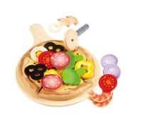 Hape E3173 Pizza playset with Lots of toppings, Black
