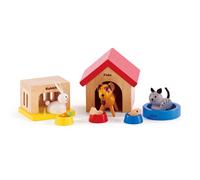 Hape Family Pets Wooden Dollhouse Animal Set