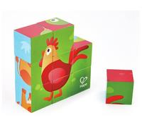 Hape - Farm Animals Block Puzzle - 9 Blocks/6 Puzzles in 1/24 months