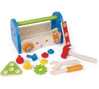 Hape Fix-It Tool Box with Accessories | Colourful Construction Workbench Poundi