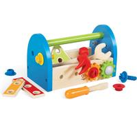 Hape Fix-It Tool Box with Accessories | Colourful Construction Workbench Poundi
