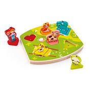 Hape Forest Animal Tactile Puzzle | Wooden Jigsaw Puzzle | Forest Animals Block Puzzle | For 2 Years +