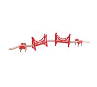Hape E3710 Double Suspension Bridge - Wooden Train Track Accessories, multicolor