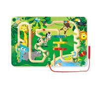 Hape Jungle Maze | Magnetic Wooden Jungle Animal Themed Puzzle Travel Toy For Kids