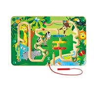 Hape Jungle Maze | Magnetic Wooden Jungle Animal Themed Puzzle Travel Toy For Kids