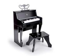 Hape Learn with Lights Black Piano with Stool - 25-Key Kids Keyboard