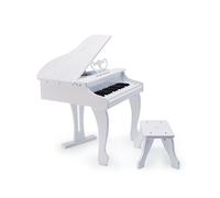 Hape Deluxe White Grand Piano | Thirty-Key Piano Toy with Stool, Electronic Keyboard Musical Toy Set for Kids 3 Years+