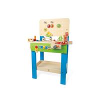 Hape Master Workbench | Award-Winning Kid's Wooden Tool Bench Toy Pretend Play Creative Building Set, Height Adjustable 35 Piece Workshop for Toddlers