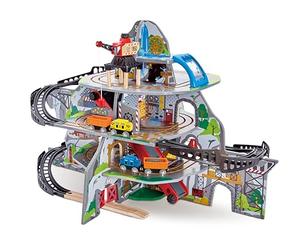 Hape Mighty Mountain Mine | Multi-Coloured 32-Piece Wooden Pretend Play Railway Set | Train Toy for Kids