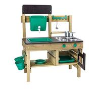 Hape Nature Fun Outdoor Play Kitchen with Many Accessories Made of Wood and Vegetable Plastic, Mud kitchen for Kids from 3 Years