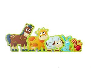 Hape Numbers & Farm Animal Puzzle | Double-Sided Wooden Jigsaw Game For Kids 10-Piece